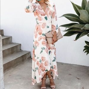 Vici Honeysuckle Sweet Floral Wrap Dress-Small